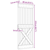 Door NARVIK Natural 80 x 210 cm Solid Pine Wood 42047095