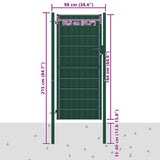 Fence Gate PVC and Steel 100x164 cm Green 145230