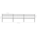 ZNTS Garden Fence with Spear Top Steel 5.1x0.8 m Black 277604