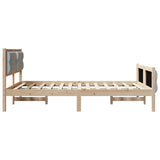 Bed Frame Light Grey 150 x 200 cm Solid Pine Wood 3394283