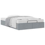 Ottoman Bed Frame without Mattress Light Grey Double Fabric 3310919