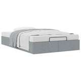 Ottoman Bed Frame without Mattress Light Grey Double Fabric 3310919