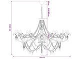 Adjustable Chandelier with Beads E14 Metal and Acrylic Gold 42053793