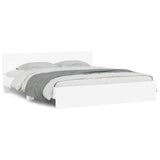 Bed Frame Wall-mounted White 137 x 190 cm Engineered Wood 3402863