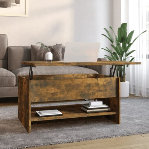ZNTS Coffee Table Smoked Oak 80x50x40 cm Engineered Wood 819296