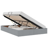 Storage Bed with Mattress Light Grey 140 x 200 cm Fabric 3370016