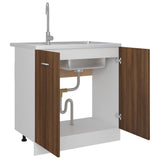Sink Bottom Cabinet Lyon Brown Oak 80x46x81.5 cm Engineered Wood 815566