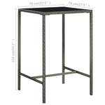 5 Piece Garden Bar Set Poly Rattan Grey 3064841