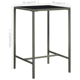 5 Piece Garden Bar Set Poly Rattan Grey 3064841