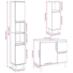 ZNTS 3 Piece Bathroom Furniture Set Concrete Grey Engineered Wood 3324945