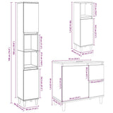 ZNTS 3 Piece Bathroom Furniture Set Concrete Grey Engineered Wood 3324945