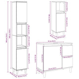 3 Piece Bathroom Furniture Set Concrete Grey Engineered Wood 3324945