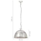 Industrial Vintage Hanging Lamp 25 W Silver Round 41 cm E27 320541