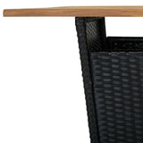5 Piece Garden Bar Set with Cushions Poly Rattan Black 3095398