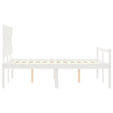 Senior Bed without Mattress White 140x190 cm Solid Wood 3195397