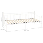 ZNTS 284668 DayBed Frame without Mattress White Metal 90x200 cm