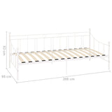 ZNTS 284668 DayBed Frame without Mattress White Metal 90x200 cm