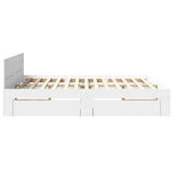 Bed Frame with Headboard without Mattress White 200x200 cm 3295534