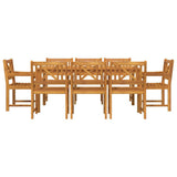 Garden Dining Set 9 pcs Brown Solid Acacia Wood 3375661