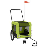 Pet Bike Trailer Green and Black Oxford Fabric and Iron 93941