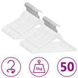 50 pcs Clothes Hanger Set Non-slip White Hardwood 289915