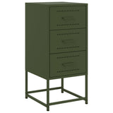 ZNTS Bedside Cabinet Olive Green 36x39x78 cm Steel 846586