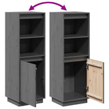 Highboard Grey 37x34x110 cm Solid Wood Pine 813517