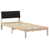 Bed frame Brown and black 90 x 190 cm Solid pine wood 878716