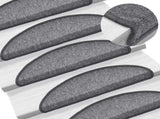 Stair Mats 15 pcs 56x17x3 cm Dark Grey Half Round 133877