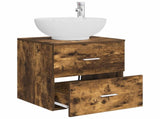 Wall-Mounted Sink Vanity Smoked Oak 49.5 x 44.5 x 66.5 cm 890306