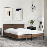 Bed Frame without Mattress Brown Oak 140x200 cm 3280001