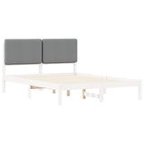 Bed Frame with Upholstered Headboard Light Grey 150 x 200 cm 877903