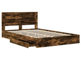Storage Bed with Drawer Smoked Oak 120 x 190 cm Engineered Wood 3410257