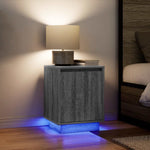 ZNTS Bedside Cabinets with LED Lights 2 pcs Grey Sonoma 38x34x50 cm 861276