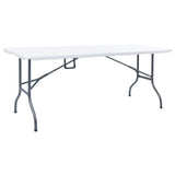 Folding Garden Table White 180x72x72 cm HDPE 48829