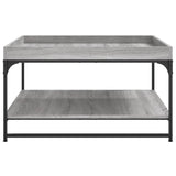 Coffee Table Grey Sonoma 80x80x45 cm Engineered Wood and Iron 832816