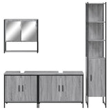 4 Piece Bathroom Furniture Set Grey Sonoma Engineered Wood 3214693