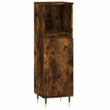 Bathroom Cabinet Smoked Oak 30x30x100 cm Engineered Wood 831553