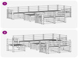 Sofa Sets 9 pcs Natural Solid Acacia Wood 3375059