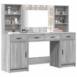 Dressing Table Set with Shelf 3 pcs Grey Sonoma Engineered Wood 3334286