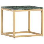 ZNTS Coffee Table Green 40x40x35 cm Real Stone with Marble Texture 286437