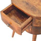 Mini Chestnut Rounded Bedside Table IN3331