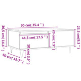 Coffee Table Sonoma Oak 90x50x36.5 cm Engineered Wood 830807