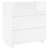 Sideboard High Gloss White 70 x 38 x 75 cm Engineered Wood 8011526
