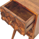 Mini Chestnut Cube 2 Drawer Bedside IN3288