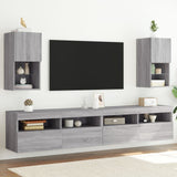 TV Cabinets with LED Lights 2 pcs Grey Sonoma 30.5x30x60 cm 836998