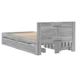 Bed Frame with Headboard without Mattress Grey Sonoma 90x190 cm Single 3295616
