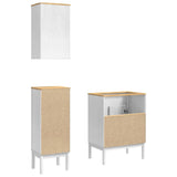Bathroom Furniture Set FLORO 3 pcs White Solid Pine Wood 3385884