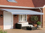 Electric Retractable Awning Blue and White 4 x 2 m 3419911