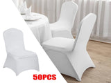 50PCS Stretch Spandex White Folding Chair Covers Gorgeous Formal Chairs NEWEST 83341656